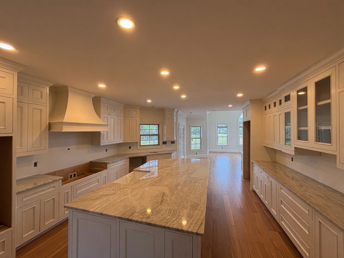 Perla Venata quartzite kitchen in St. Matthews